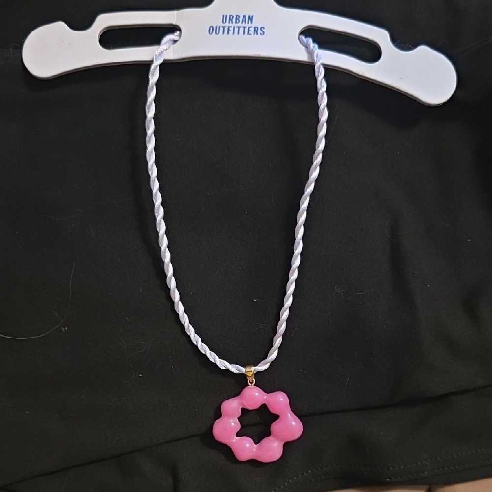 Urban Outfitters Pink Flower Pendant Necklace